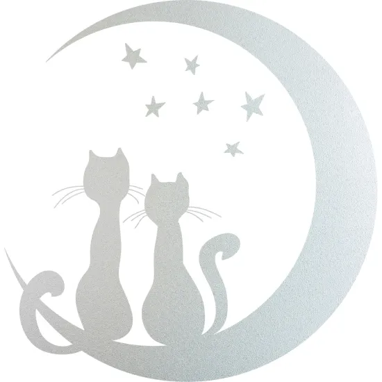 Frosted Window Glass Sticker - Moon Cats