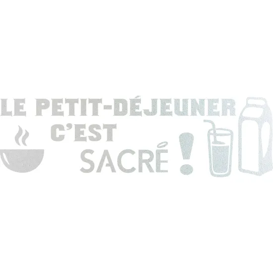 Frosted Window Glass Sticker - Breakfast Quote