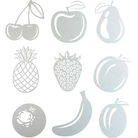 Frosted Window Glass Sticker - Set Of 9 Fruits