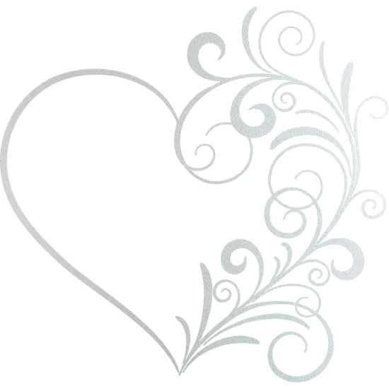 Frosted Window Glass Sticker - Heart
