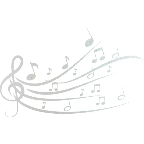 Frosted Window Glass Sticker - Musical staff