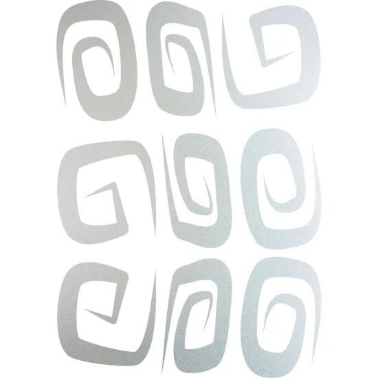 Frosted Window Glass Sticker - Set Of 9 African Patterns