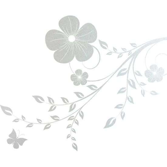 Frosted Window Glass Sticker - Floral branch