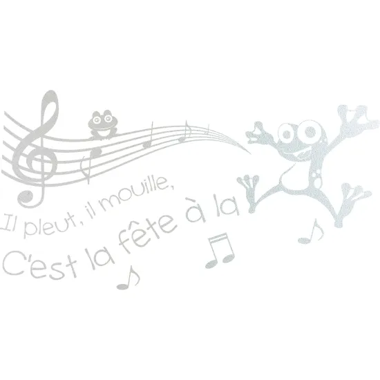 Frosted Window Glass Sticker - Musical staff