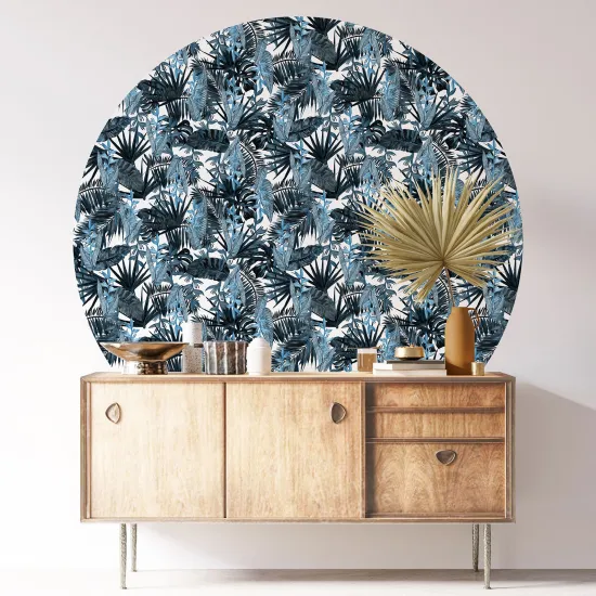 Round / Circle Wall Sticker - Botanical pattern