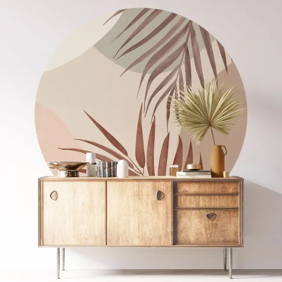 Round / Circle Wall Sticker - Botanical pattern