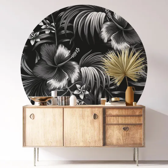Round / Circle Wall Sticker - Floral pattern