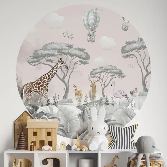 Round / Circle Wall Sticker for Kids - Animals