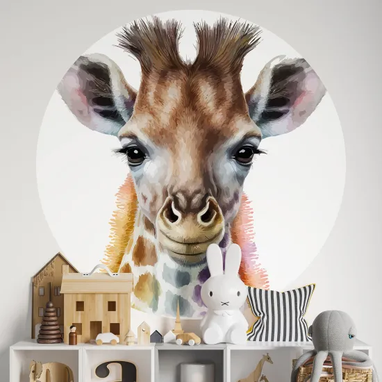 Round / Circle Wall Sticker for Kids - Giraffe