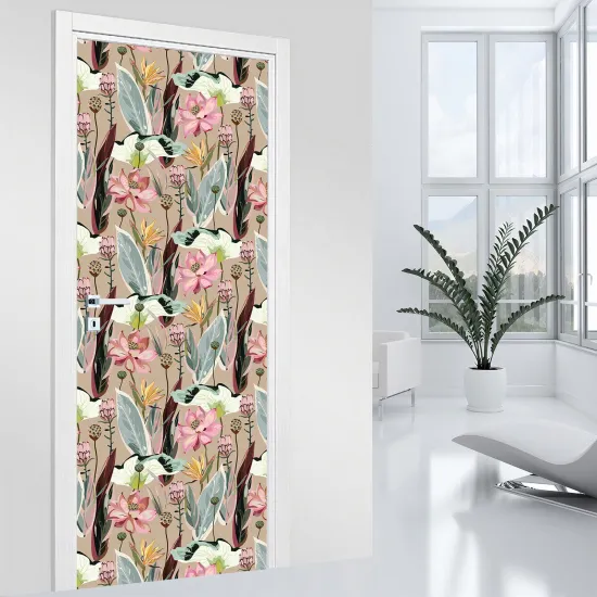 Door Sticker - Decal - Flowers