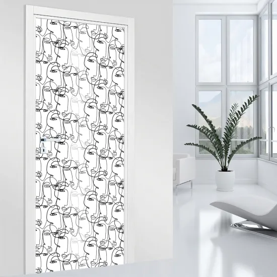 Door Sticker - Decal - Abstract Faces