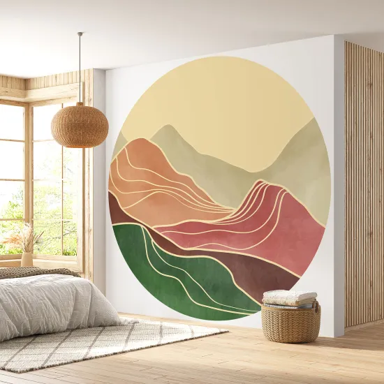 Round / Circle Wall Mural - Wallpaper - Landscape design