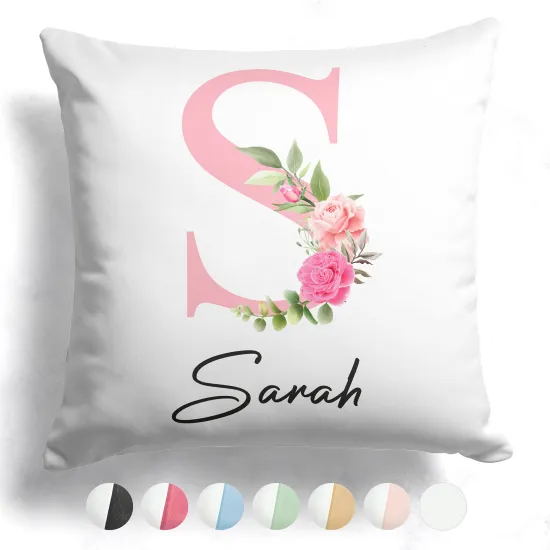 Customized Two-Tone Monogram Pillow - Letter S