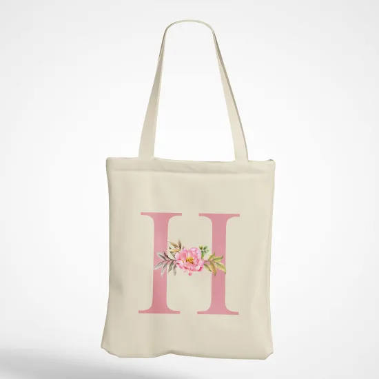 Personalized Monogram Tote Bag - Letter H