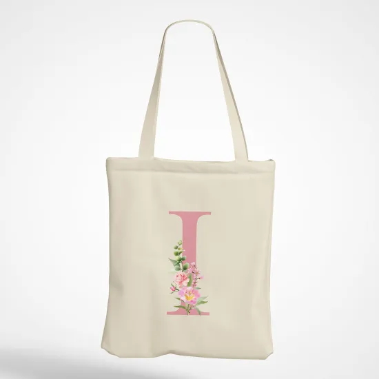 Personalized Monogram Tote Bag - Letter I