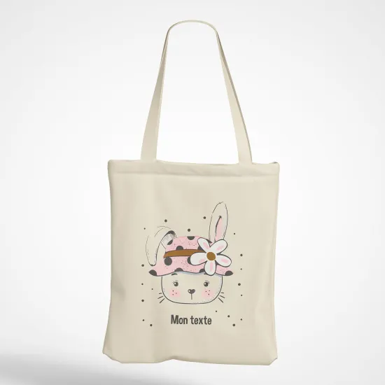 Personalized Tote Bag - Rabbit hat