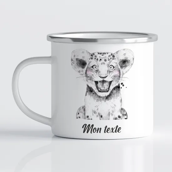 Personalized Enamel Mug for Kids - Lion