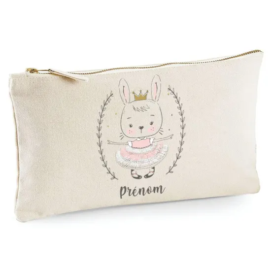 Personalized Pencil / Pouch - Dancing rabbit