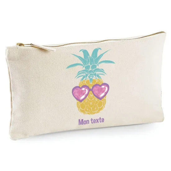 Personalized Pencil / Pouch - Pineapple hearts