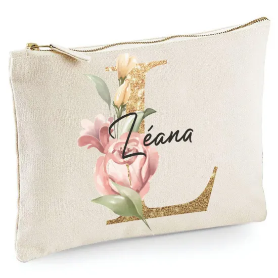 Personalized Monogram Pencil / Pouch - Letter L