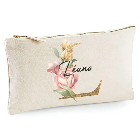 Personalized Monogram Pencil / Pouch - Letter L