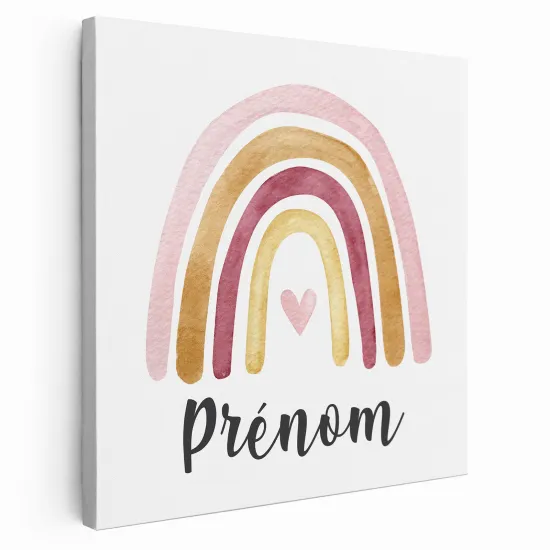 Personalized children's canvas print with name - Rainbow