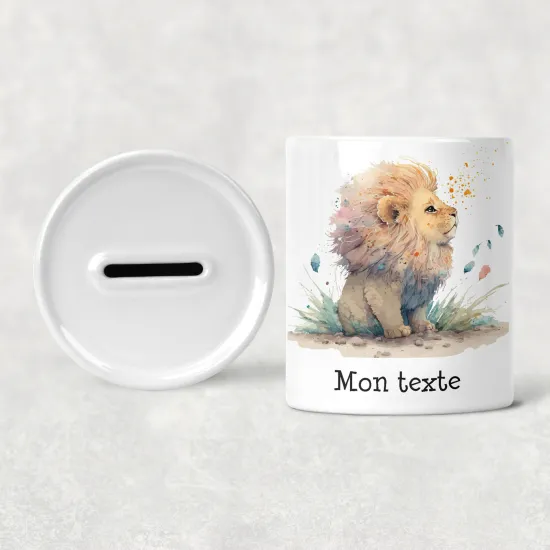 Personalized Kids / Children's Piggy Bank - Lion cub