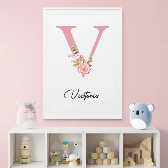 Personalized Monogram Poster - Letter V