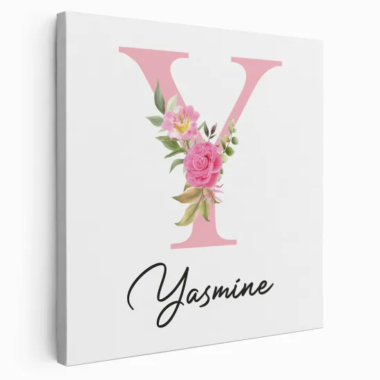 Personalized Monogram canvas print - Letter Y
