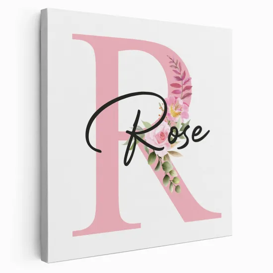 Personalized Monogram canvas print - Letter R