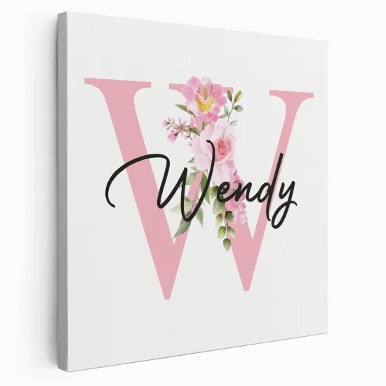 Personalized Monogram canvas print - Letter W