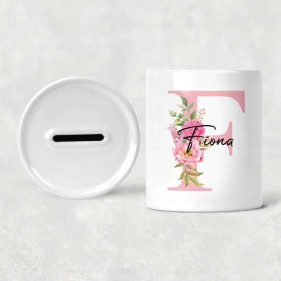 Personalized Monogram Kids / Children's Piggy Bank - F