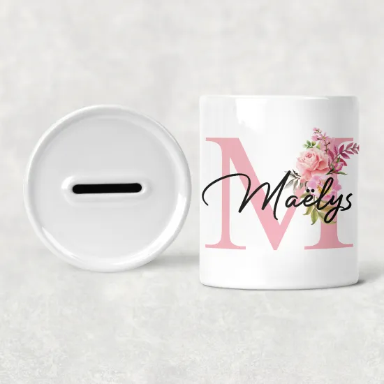 Personalized Monogram Kids / Children's Piggy Bank - M
