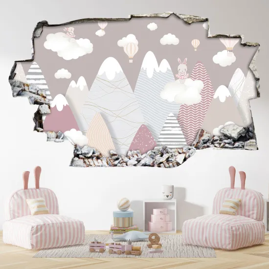 Hole In The Wall Sticker - Optical illusions - Mountains