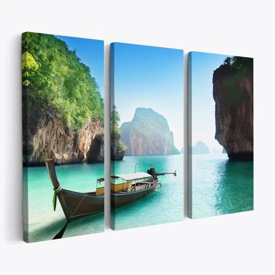 Triptych Canvas Prints - Landscape of Krabi Island in Thailand