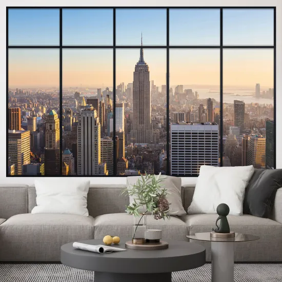 Optical Illusions Window Wall Sticker - New York
