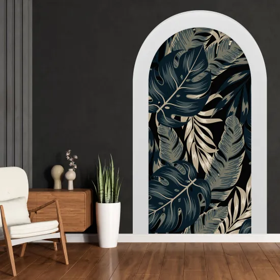 Optical Illusions Arch Wall Sticker - Tropical Leaves