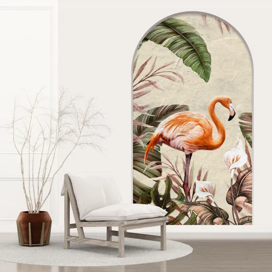 Stickers Trompe l'œil Arche - Voute - Flamant Rose