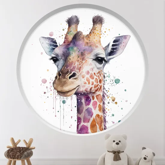 Optical Illusions Round Arch Wall Sticker for Kids- Giraffe