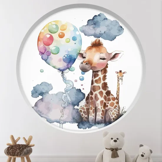Optical Illusions Round Arch Wall Sticker for Kids- Giraffe