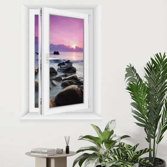 Optical Illusions Window Wall Sticker - Sea view