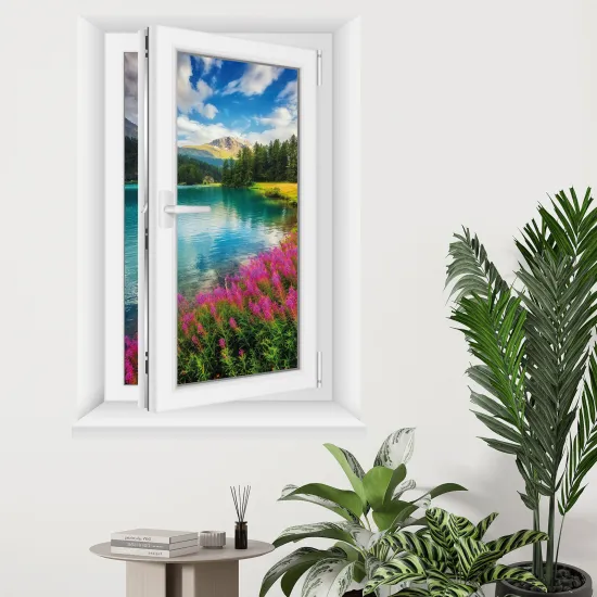 Optical Illusions Window Wall Sticker - Lake