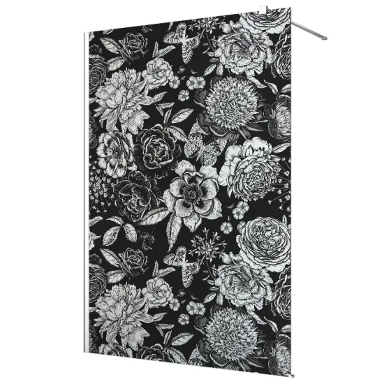 Frosted glass stickers for shower screens and windows - Flowers Butterflies