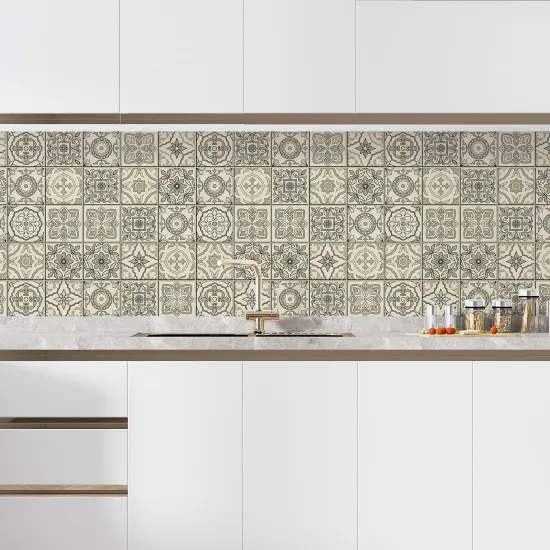 Self Adhesive Kitchen Splashback - Cement tile effect