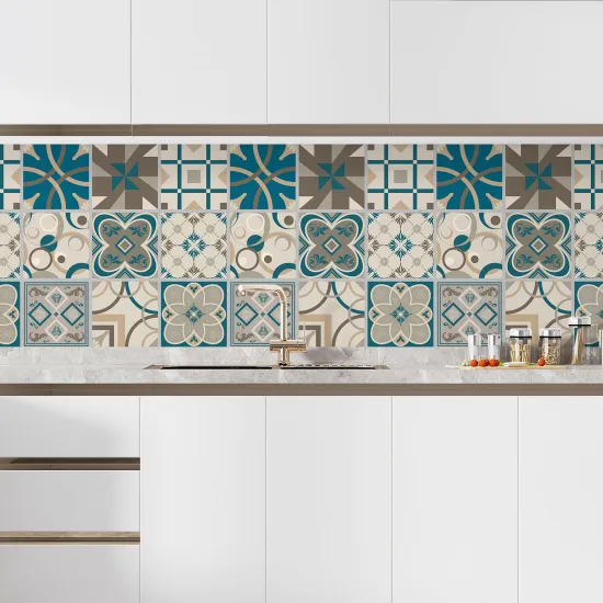 Self Adhesive Kitchen Splashback - Cement tile effect