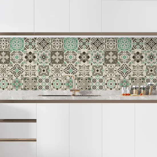 Self Adhesive Kitchen Splashback - Cement tile effect