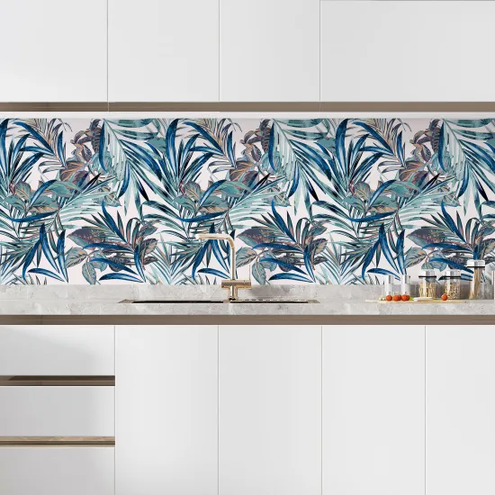 Self Adhesive Kitchen Splashback - Tropical flowers