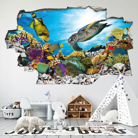 Hole In The Wall Sticker - Optical illusions - Ocean