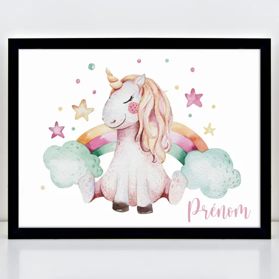 Personalized Kids Poster - Rainbow unicorn