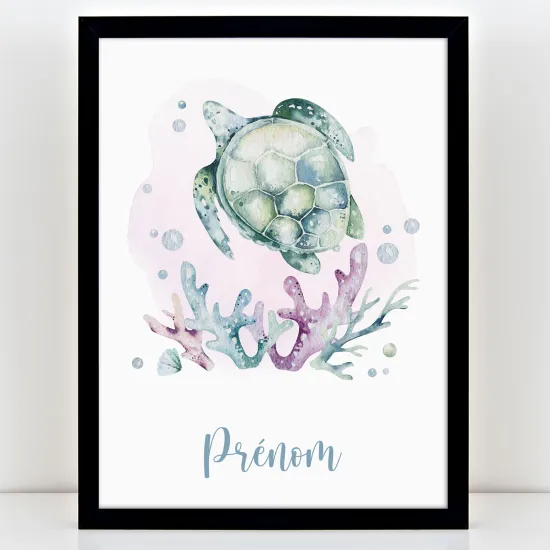 Personalized Kids Poster - Ocean turtle